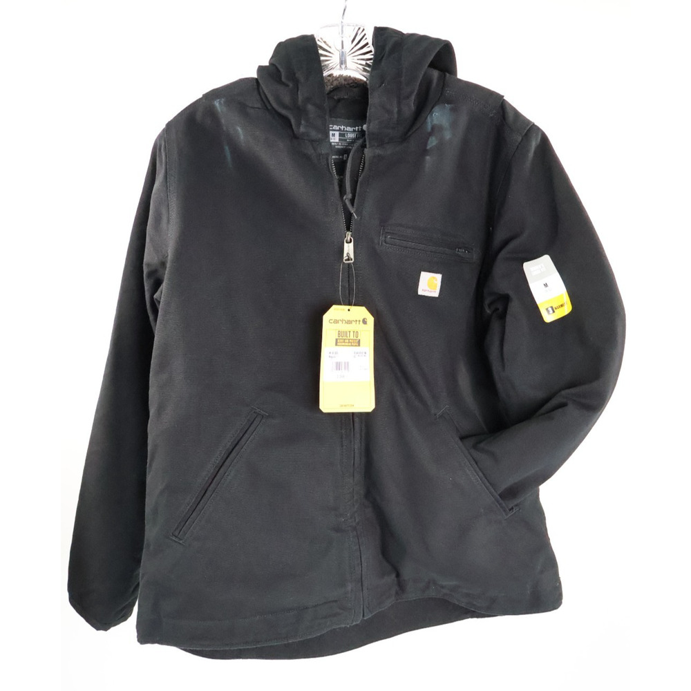 Carhartt Washed Duck Sherpa Lined Loose Fit Jacket Women’s Medium 0J4392-W READ